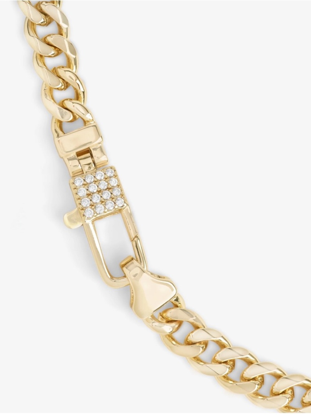 Melinda Maria Julian Pavé Lock Necklace 5mm Gold - Women’s Jewelry